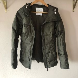 Green Down Puffer Jacket